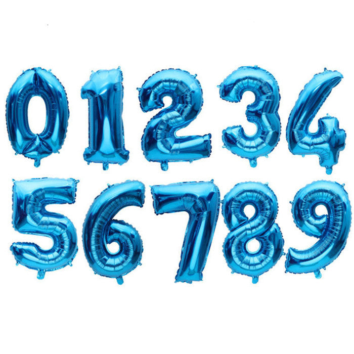 Foil Palloncini Numeri 0 Blu 32", Gonfiabili Elio o Aria, Gigant Numero 0-9, 10-29, 30-100, Granda Palloncino per Anniversario, Decorazione Feste di Compleanno