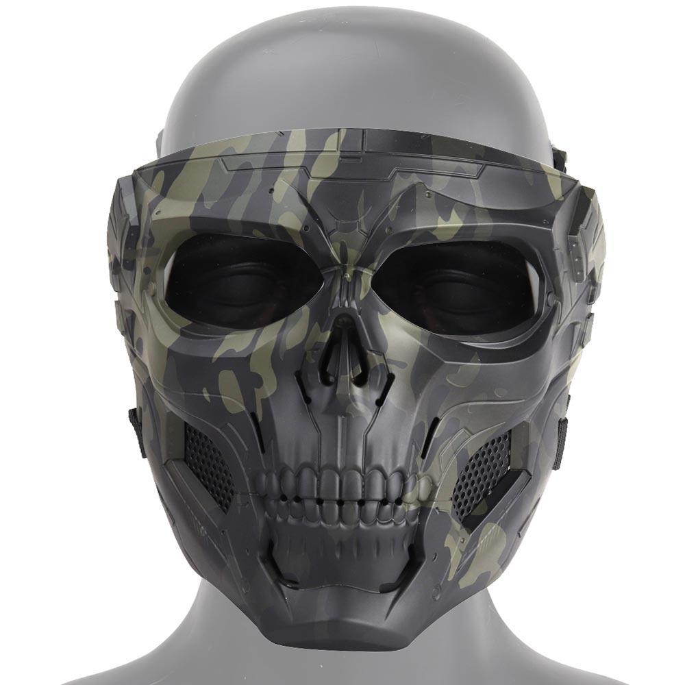 Maschera Halloween Teschio, maschera da teschio che incute paura e suscita l'orrore, perfetta per travestirsi in occasione di feste a tema o per aggiungere un tocco di terrore in più durante la notte di Halloween - Skull horror helmet mask