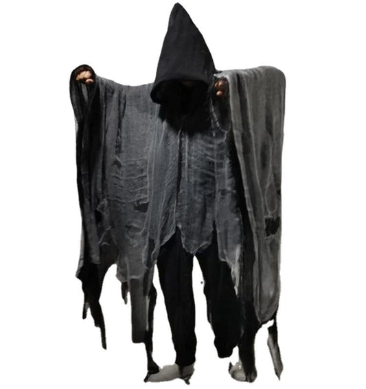 Mantello Halloween con Cappuccio Cos Abbigliamento da zombie Mantello con teschi Accessori - Halloween Cloak Cos Zombie Clothing Skull Cloak Props