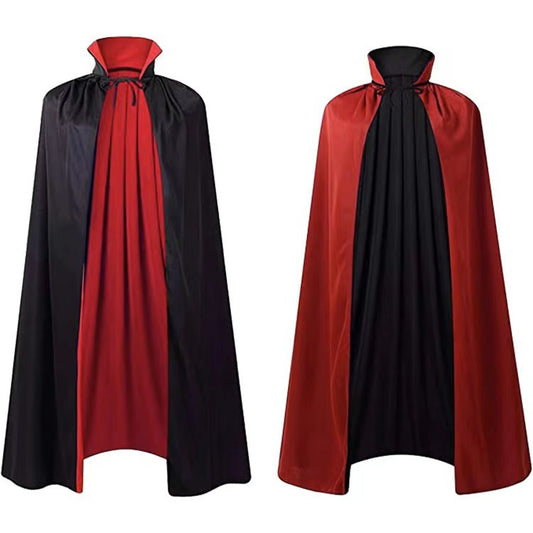 Mantello di Nero, Mantello Halloween con Cappuccio Lungo Capo Costume, Mantello da Vampiro per Bambino di Travestimento, Halloween, Feste in Famiglia - Halloween Cloak Costumes Wizard Cloak For Children Hooded Capes Mantle Black Party Decoration
