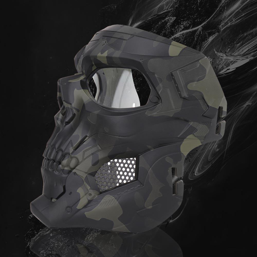 Maschera Halloween Teschio, maschera da teschio che incute paura e suscita l'orrore, perfetta per travestirsi in occasione di feste a tema o per aggiungere un tocco di terrore in più durante la notte di Halloween - Skull horror helmet mask