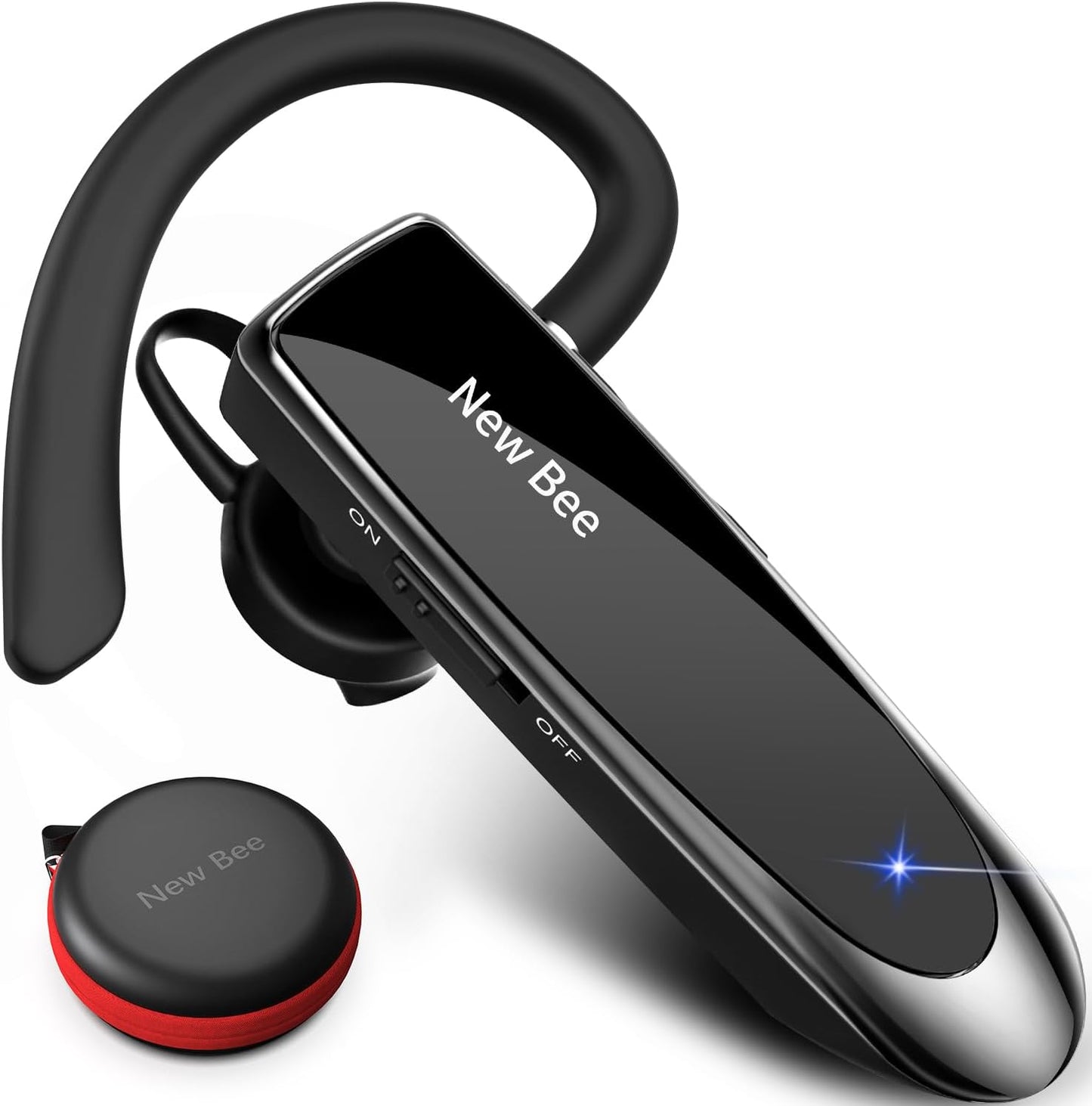 Auricolare Bluetooth Singolo 5.0 Auricolare Mani Libere New Bee Cuffia Bluetooth Mono per Huawei Samsung iPhone Cellulari Android Laptop e Altro
