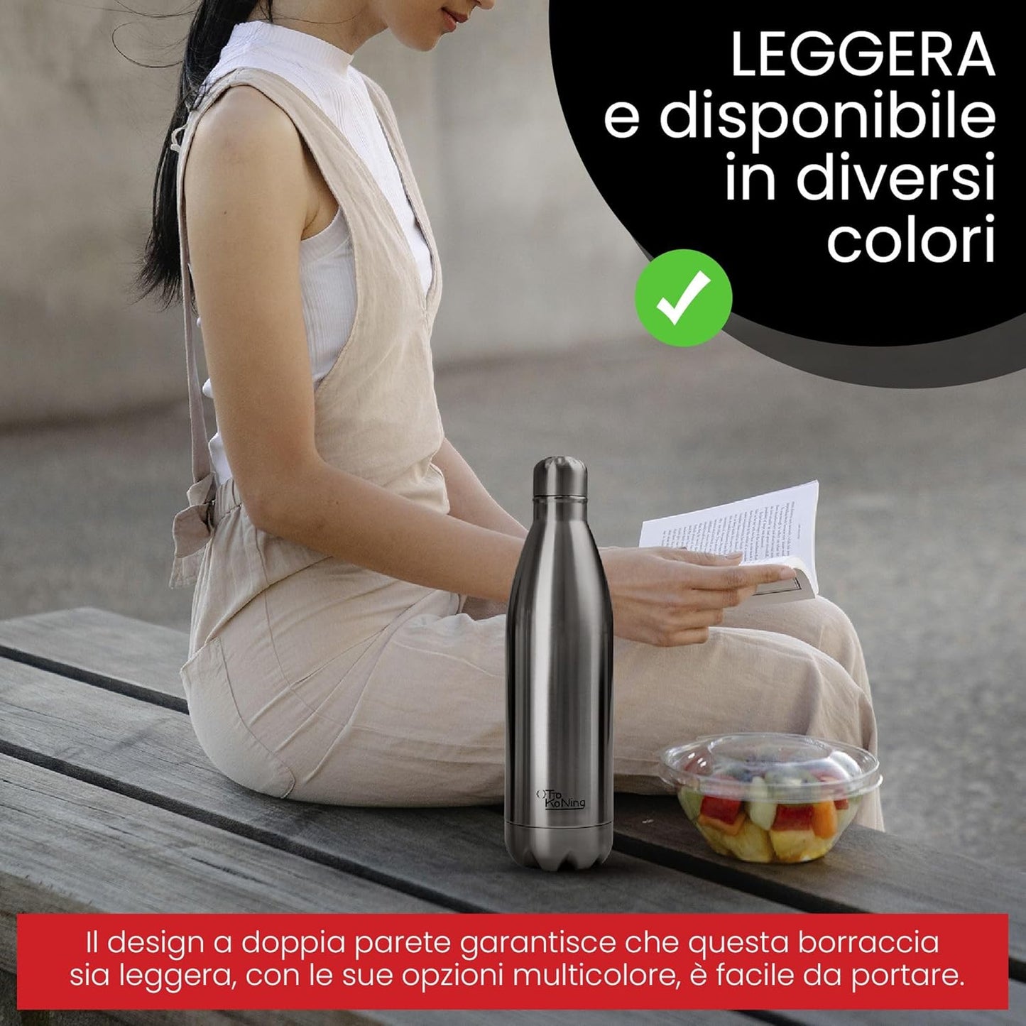 Borraccia Termica in acciaio inox da 500 ml - Otto Koning - Bottiglia termica isolata