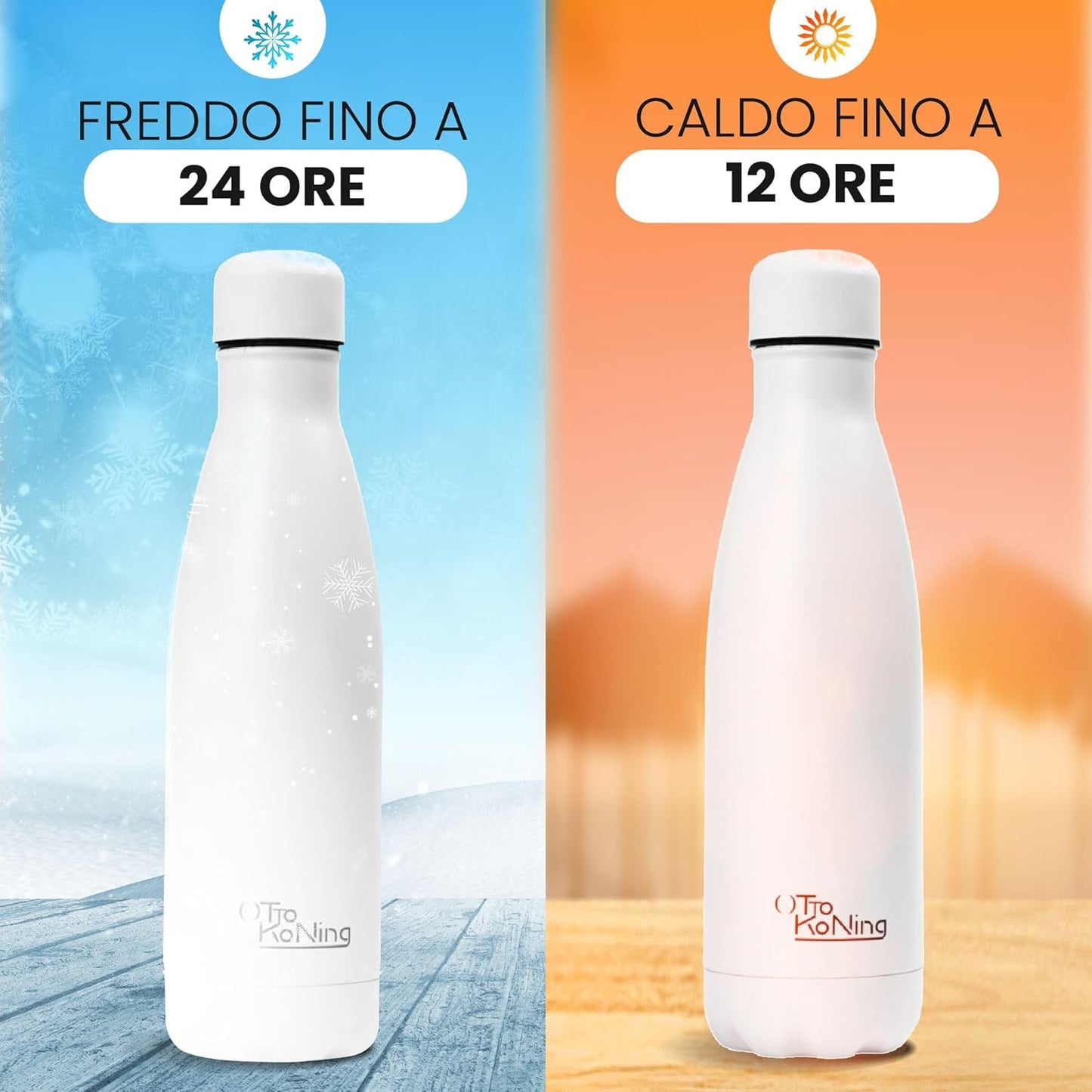 Borraccia Termica in acciaio inox da 500 ml - Otto Koning - Bottiglia termica isolata