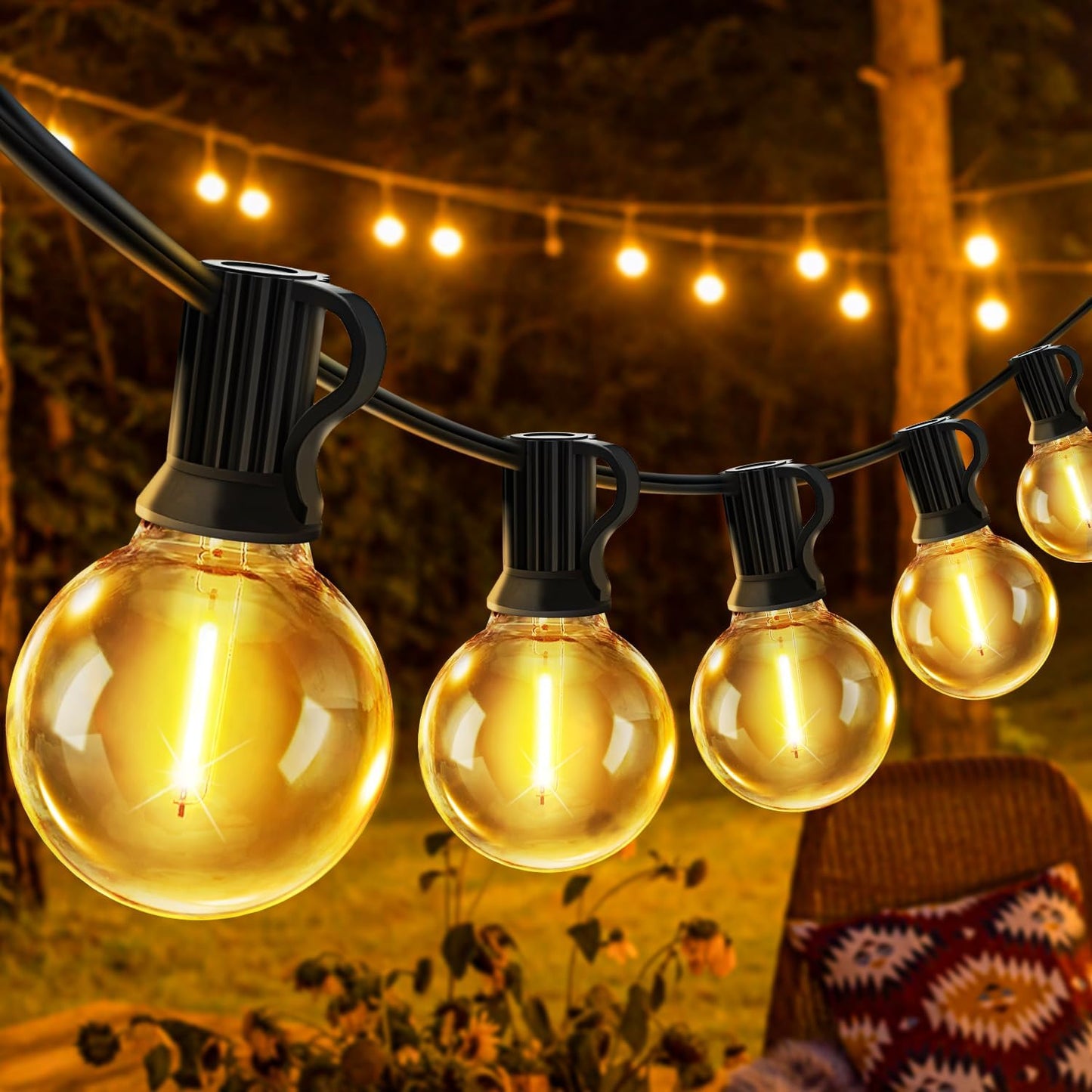 Catena Luci da Esterno Giardino - G40 LED Lampadine Esterno Filo IP44 Lucine da Esterno Giardino 20 Metri
