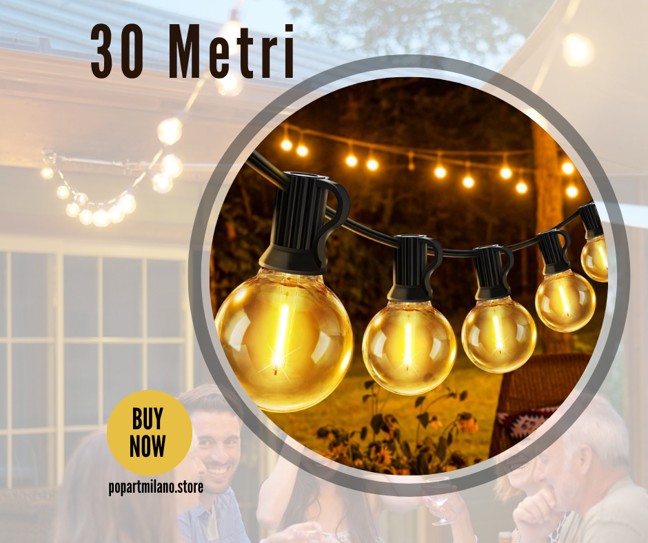 Catena Luci da Esterno Giardino - G40 LED Lampadine Esterno Filo IP44 Lucine da Esterno Giardino 20 Metri