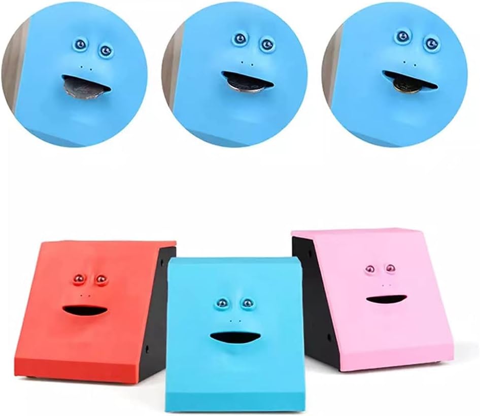Face Bank Creepy Piggy Bank Salvadanaio dinamico a forma di viso, induzione elettrica, divertente