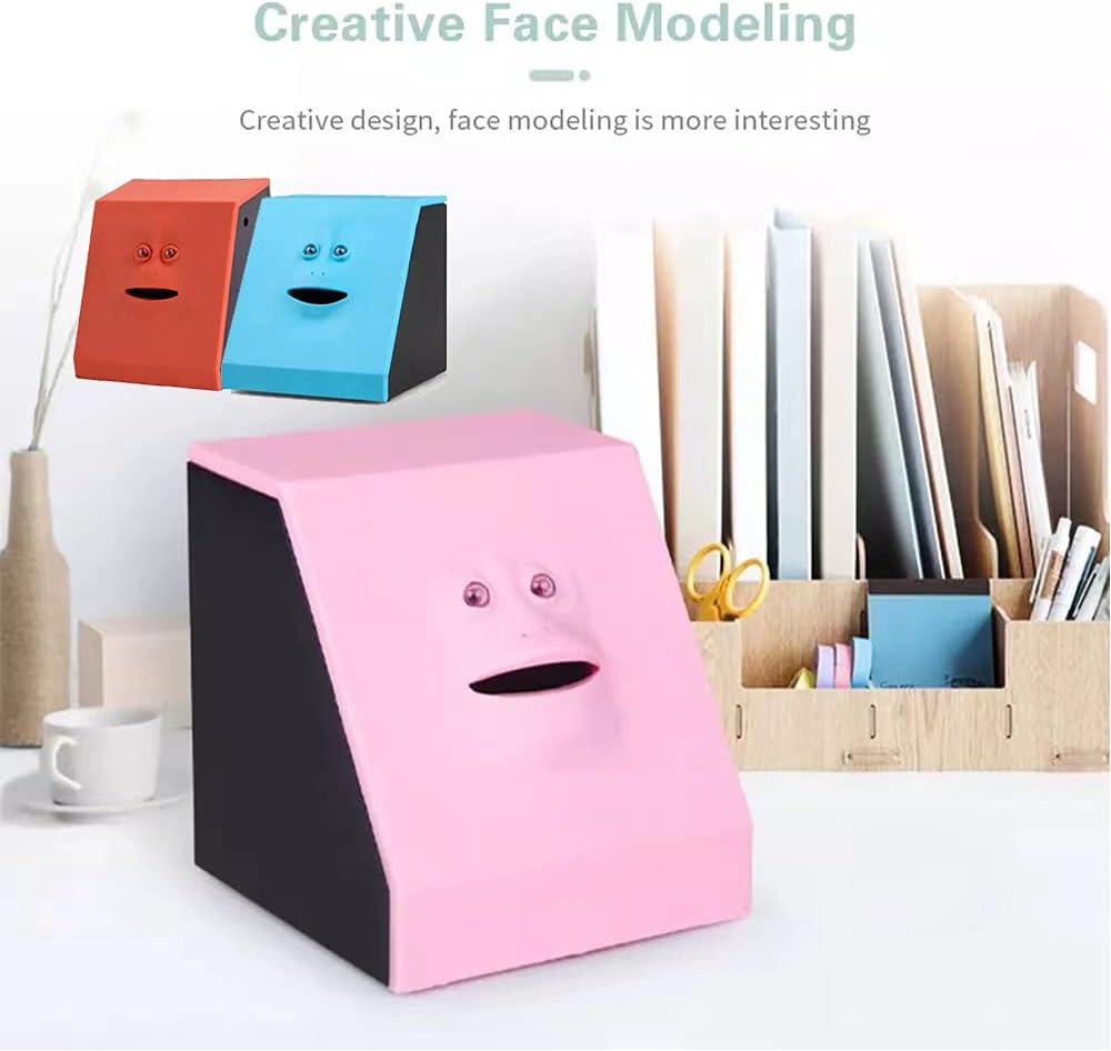 Face Bank Creepy Piggy Bank Salvadanaio dinamico a forma di viso, induzione elettrica, divertente