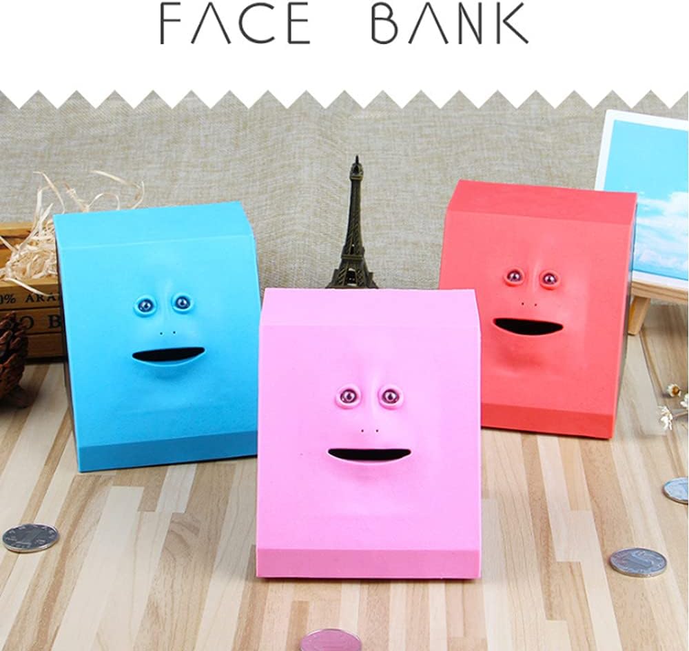 Face Bank Creepy Piggy Bank Salvadanaio dinamico a forma di viso, induzione elettrica, divertente