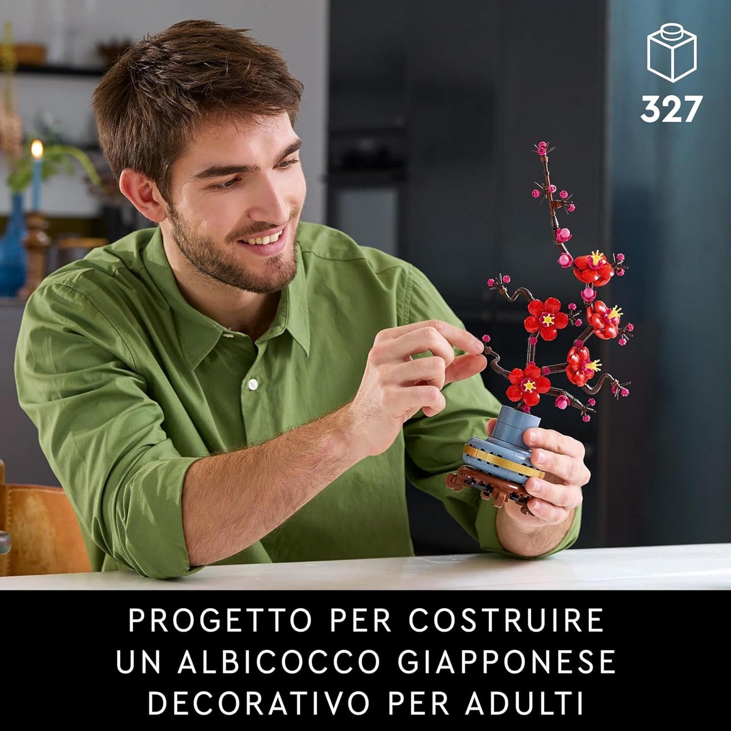LEGO Botanicals Albicocco Giapponese - Idee Regalo Donna o per la Festa della Mamma - Fiore Finto Artificiale da Costruire per Adulti, Decorazione Floreale per Casa dalla Collezione Botanica - 10369