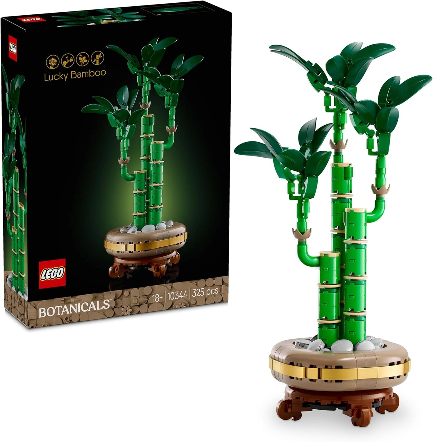 LEGO Botanicals Bambù del Buon Auspicio - Idee Regalo Donna o per la Festa della Mamma - Pianta Artificiale da Arredamento Interno con Vaso Finto, Decorazione di Casa dalla Botanical Collection 10344