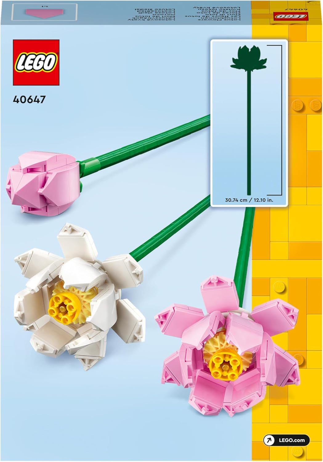 LEGO Botanicals Fiori di Loto - Set Fiori Finti da Costruire per Bambine e Bambini 8+ Anni - Idee Regalo Donna o Mamma - Bouquet da Esporre come Decorazione di Casa dalla Collezione Botanica - 40647
