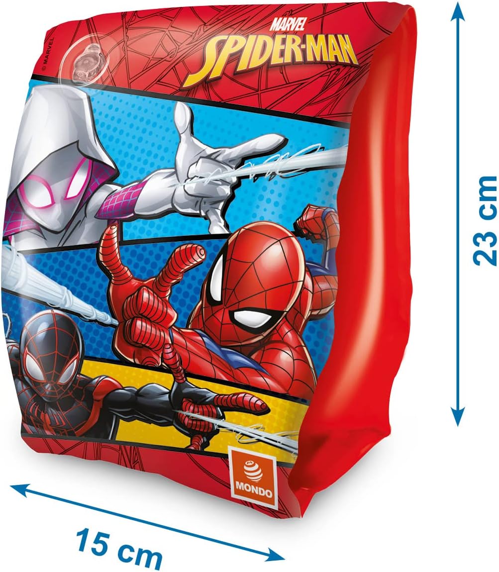 Mondo Toys - SPIDERMAN Arm Bands - Braccioli di Sicurezza per bambini - Materiale PVC - Adatti a bambini da 2 a 6 anni con Peso 6-20 kg - 16927