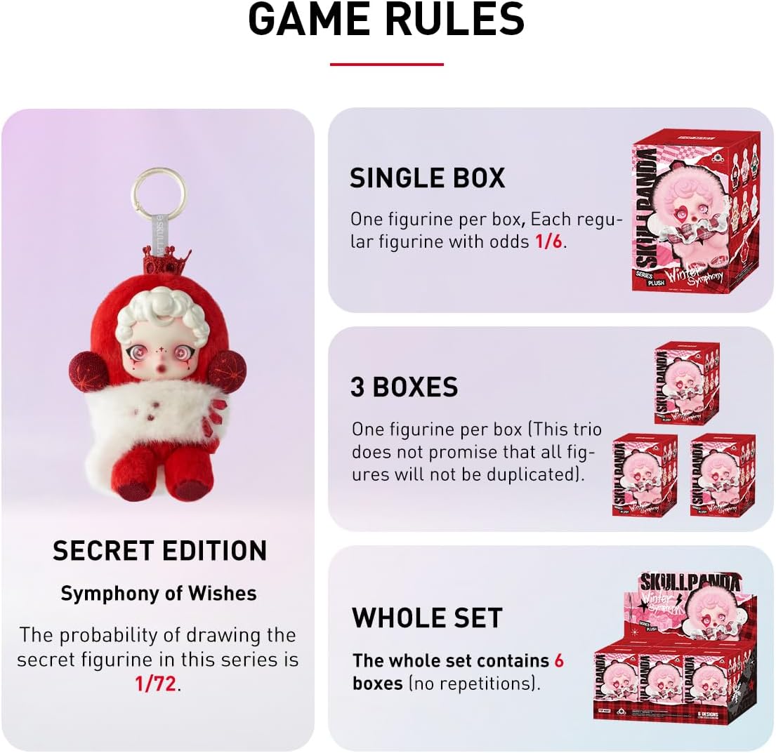 POP MART SKULLPANDA Winter Symphony Series Plush Personaggio d'Azione Giocattolo da Collezione Figura Regalo di Festa 1PC