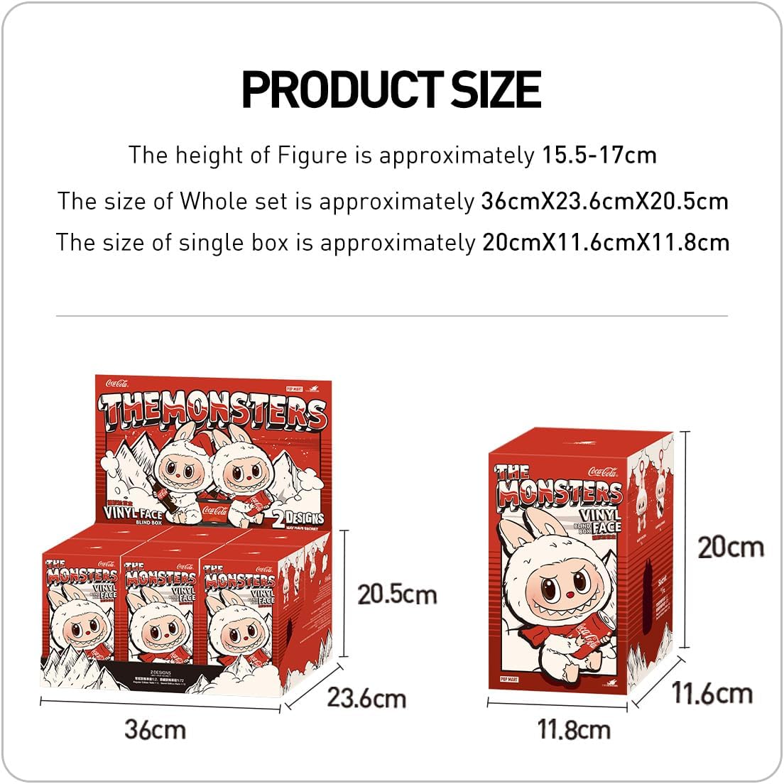 POP MART The Monsters COCA-COLA Series-Vinyl Face Plush Pendant Personaggio d'Azione Giocattolo da Collezione Figura Regalo di Festa 1PC