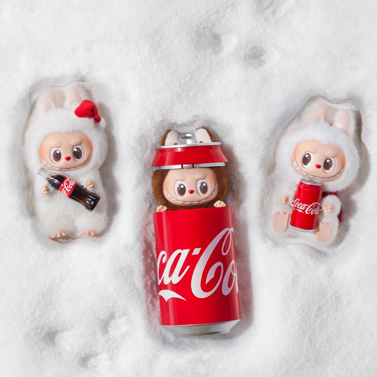 POP MART The Monsters COCA-COLA Series-Vinyl Face Plush Pendant Personaggio d'Azione Giocattolo da Collezione Figura Regalo di Festa 1PC