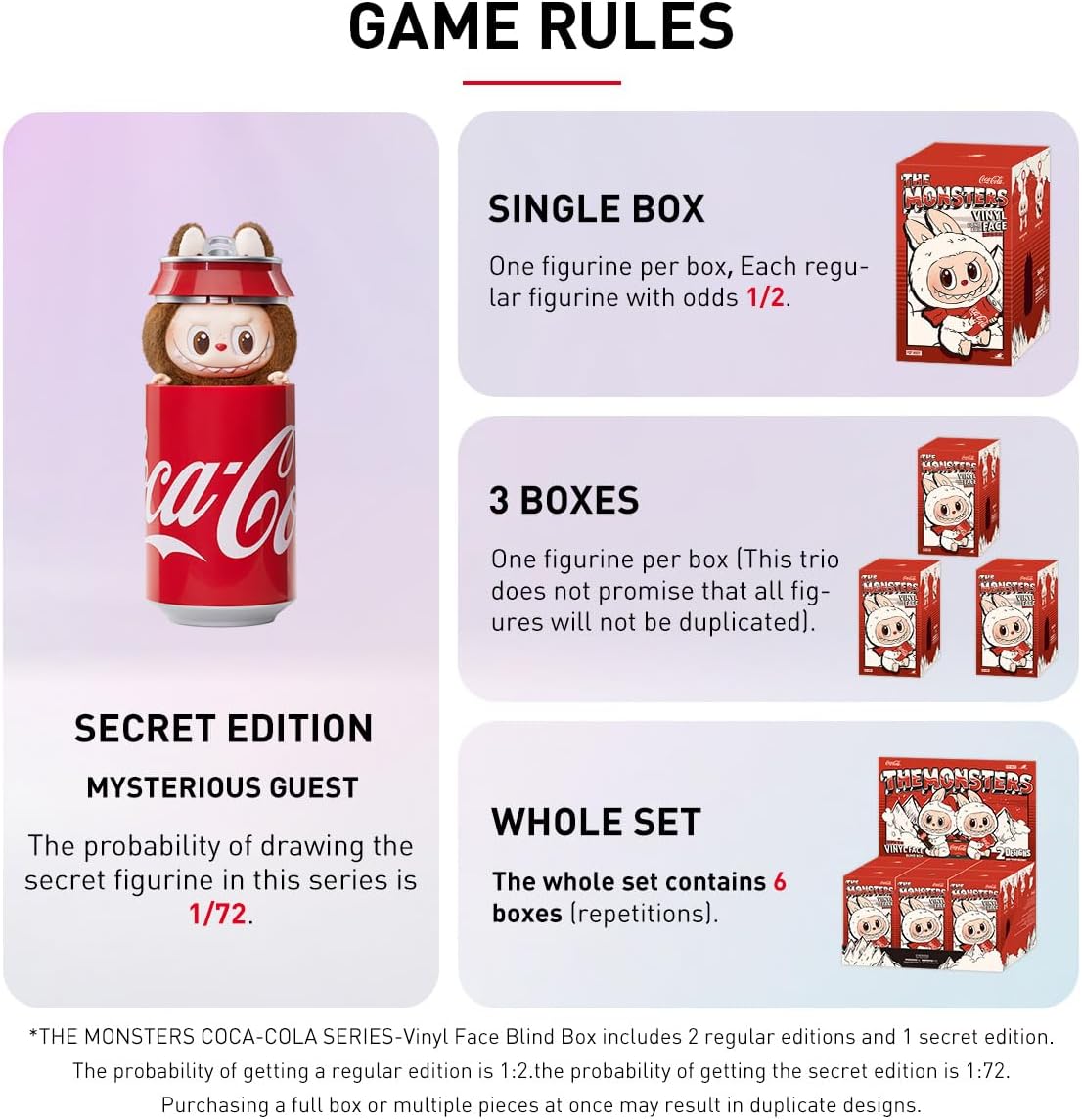 POP MART The Monsters COCA-COLA Series-Vinyl Face Plush Pendant Personaggio d'Azione Giocattolo da Collezione Figura Regalo di Festa 1PC