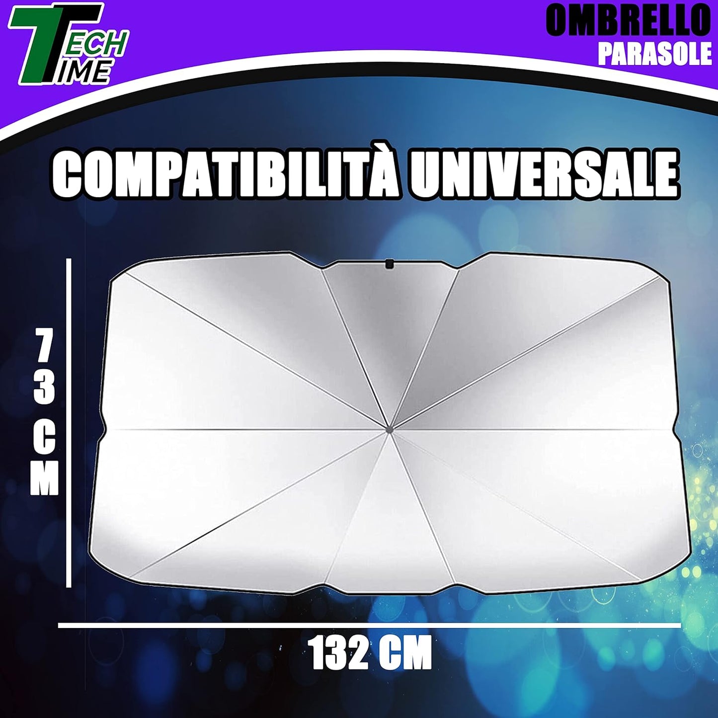 Parasole Auto – Ombrello Pieghevole per Parabrezza Interni Macchina – Schermo Anti-Uv GladeShade per Auto – Telo Proteggi Cruscotto