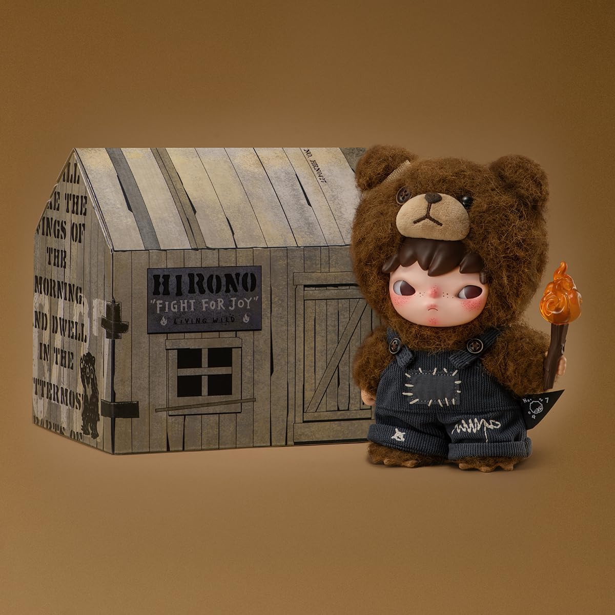 POP MART Hirono Living Wild-Fight for Joy Plush Doll Personaggio d'Azione Giocattolo da Collezione Figura Regalo di Festa 1PC
