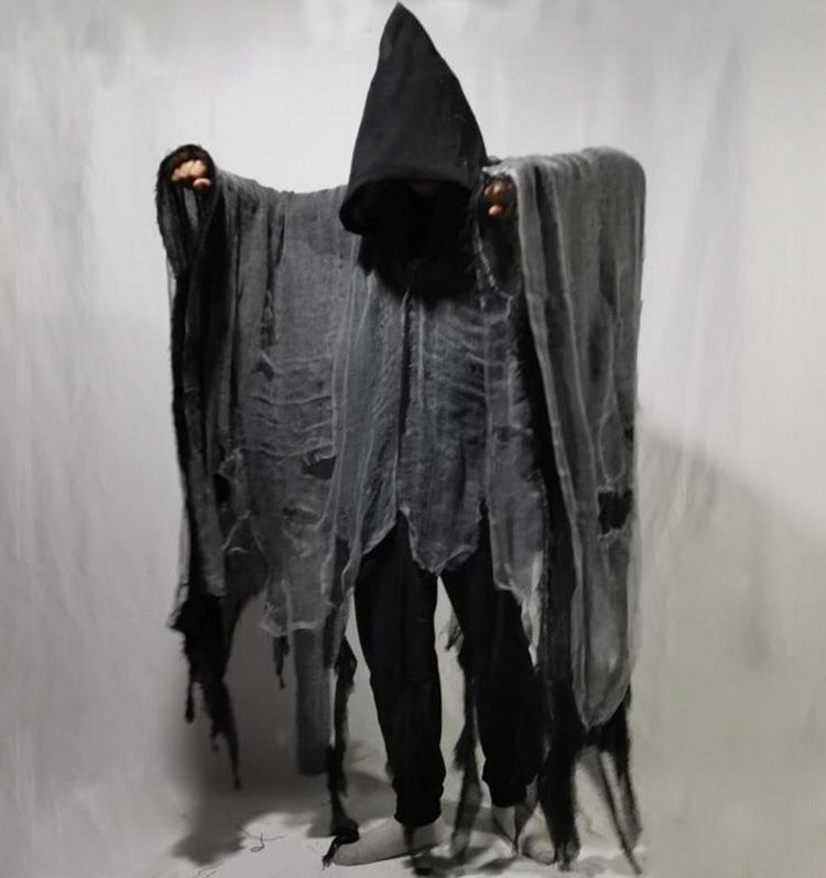 Mantello Halloween con Cappuccio Cos Abbigliamento da zombie Mantello con teschi Accessori - Halloween Cloak Cos Zombie Clothing Skull Cloak Props