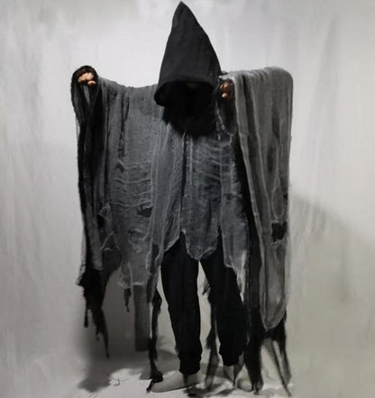 Mantello Halloween con Cappuccio Cos Abbigliamento da zombie Mantello con teschi Accessori - Halloween Cloak Cos Zombie Clothing Skull Cloak Props