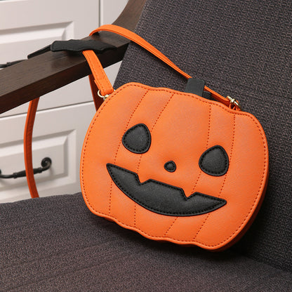 Borse per Halloween 2025, divertente borsa a tracolla con cartone animato di zucca e pipistrello - 2025 Halloween Bags Funny Pumpkin Cartoon Shoulder Crossbody Bag With Bat Personalized Creative Female Bag