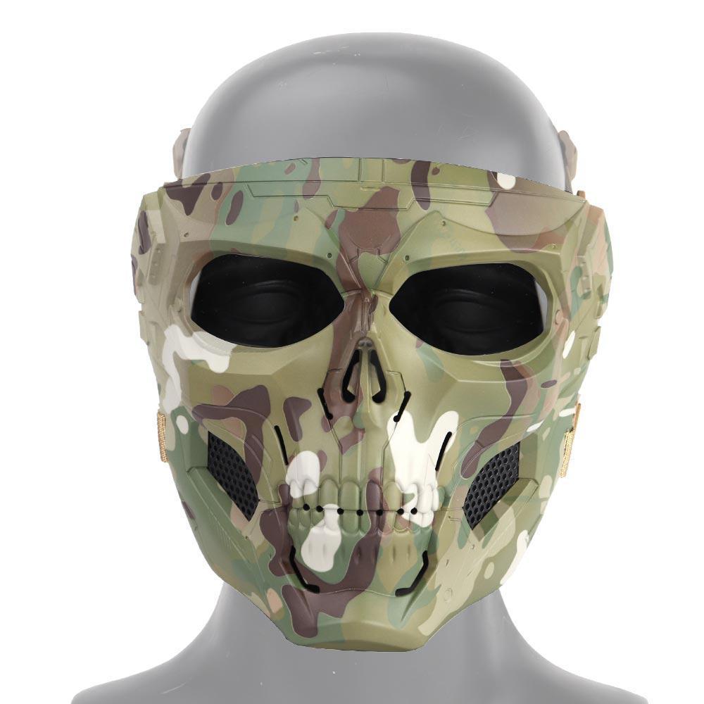 Maschera Halloween Teschio, maschera da teschio che incute paura e suscita l'orrore, perfetta per travestirsi in occasione di feste a tema o per aggiungere un tocco di terrore in più durante la notte di Halloween - Skull horror helmet mask