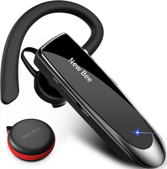 Auricolare Bluetooth Singolo 5.0 Auricolare Mani Libere New Bee Cuffia Bluetooth Mono per Huawei Samsung iPhone Cellulari Android Laptop e Altro