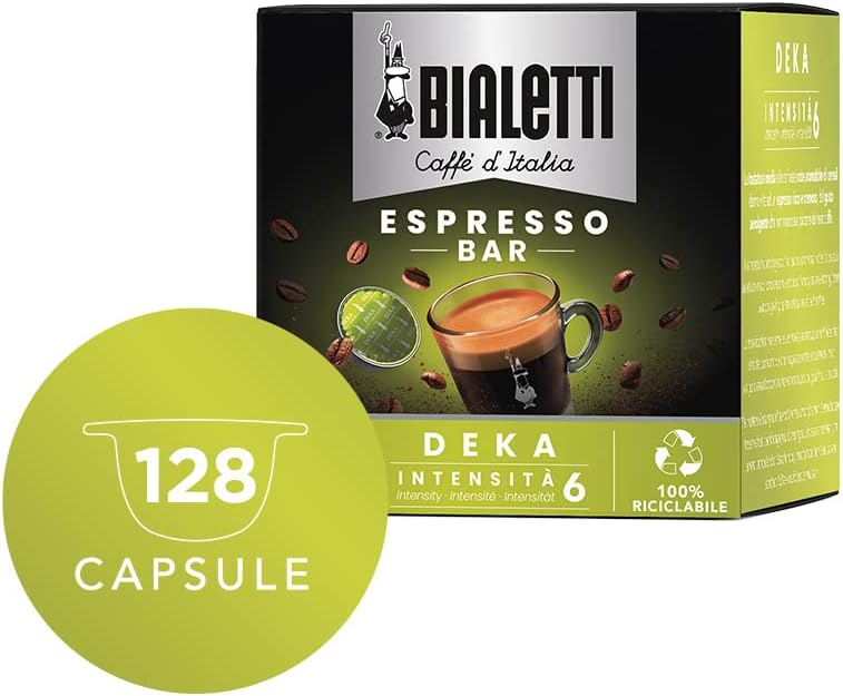 Bialetti Caffè D'Italia, Multipack 128 Capsule, 8 Box Da 16 Capsule, Napoli, Intensità 10, Compatibili con Macchine Bialetti sistema chiuso, 100% Alluminio