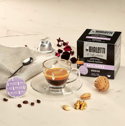 Bialetti Caffè D'Italia, Multipack 128 Capsule, 8 Box Da 16 Capsule, Napoli, Intensità 10, Compatibili con Macchine Bialetti sistema chiuso, 100% Alluminio