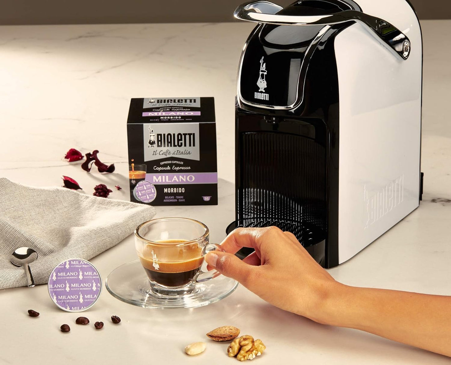 Bialetti Caffè D'Italia, Multipack 128 Capsule, 8 Box Da 16 Capsule, Napoli, Intensità 10, Compatibili con Macchine Bialetti sistema chiuso, 100% Alluminio