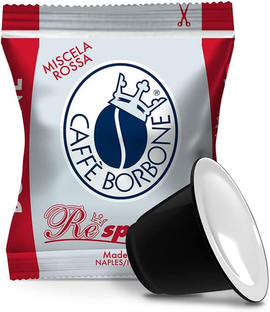 Caffè Borbone Respresso, Miscela Rossa - 100 Capsule - Compatibili con le Macchine ad uso domestico Nespresso*