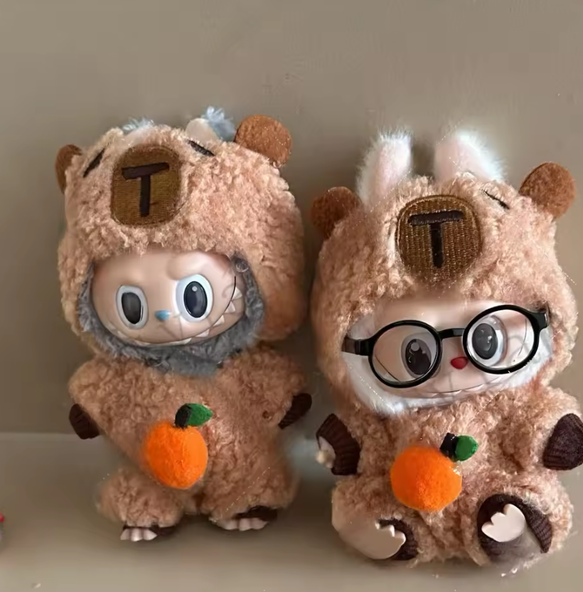 Capibara Costume Orange POP MART The Monsters - Exciting Macaron LABUBU Big Into Energy and Have a Seat Blind Box