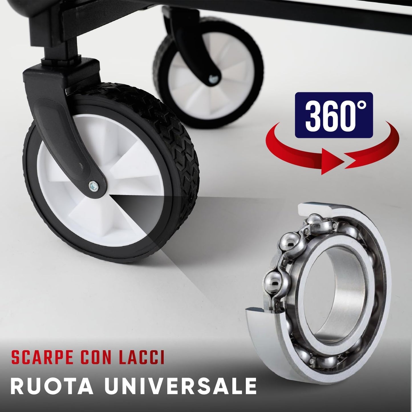 Carrello pieghevole pieghevole da spiaggia con grande capacità