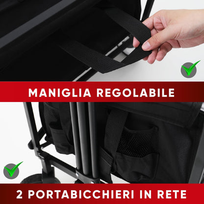Carrello pieghevole pieghevole da spiaggia con grande capacità