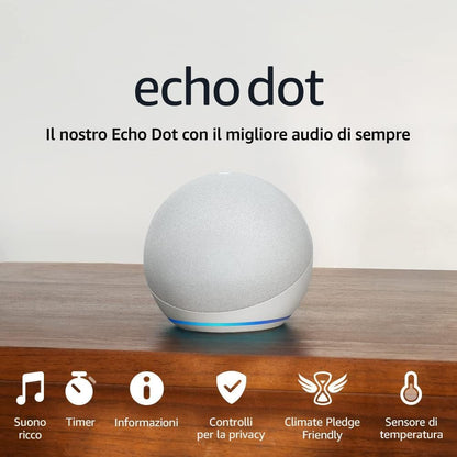 Echo Dot (Ultimo modello) | Altoparlante intelligente Wi-Fi e Bluetooth, suono più potente e dinamico, con Alexa | Anthracite | (5ª generazione)