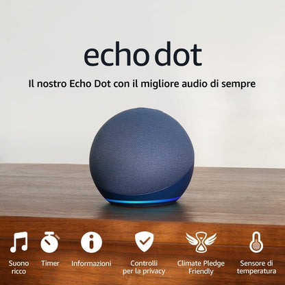 Echo Dot (Ultimo modello) | Altoparlante intelligente Wi-Fi e Bluetooth, suono più potente e dinamico, con Alexa | Anthracite | (5ª generazione)