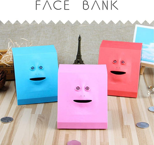 Face Bank Creepy Piggy Bank Salvadanaio dinamico a forma di viso, induzione elettrica, divertente