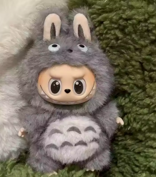 Cat Costume Grey POP MART The Monsters - Exciting Macaron LABUBU Big Into Energy and Have a Seat Blind Box