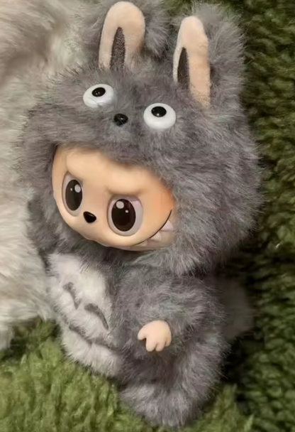 Cat Costume Grey POP MART The Monsters - Exciting Macaron LABUBU Big Into Energy and Have a Seat Blind Box