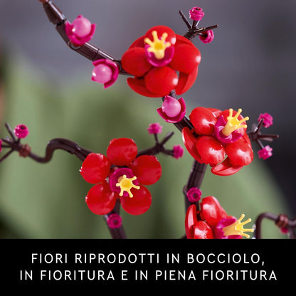 LEGO Botanicals Albicocco Giapponese - Idee Regalo Donna o per la Festa della Mamma - Fiore Finto Artificiale da Costruire per Adulti, Decorazione Floreale per Casa dalla Collezione Botanica - 10369