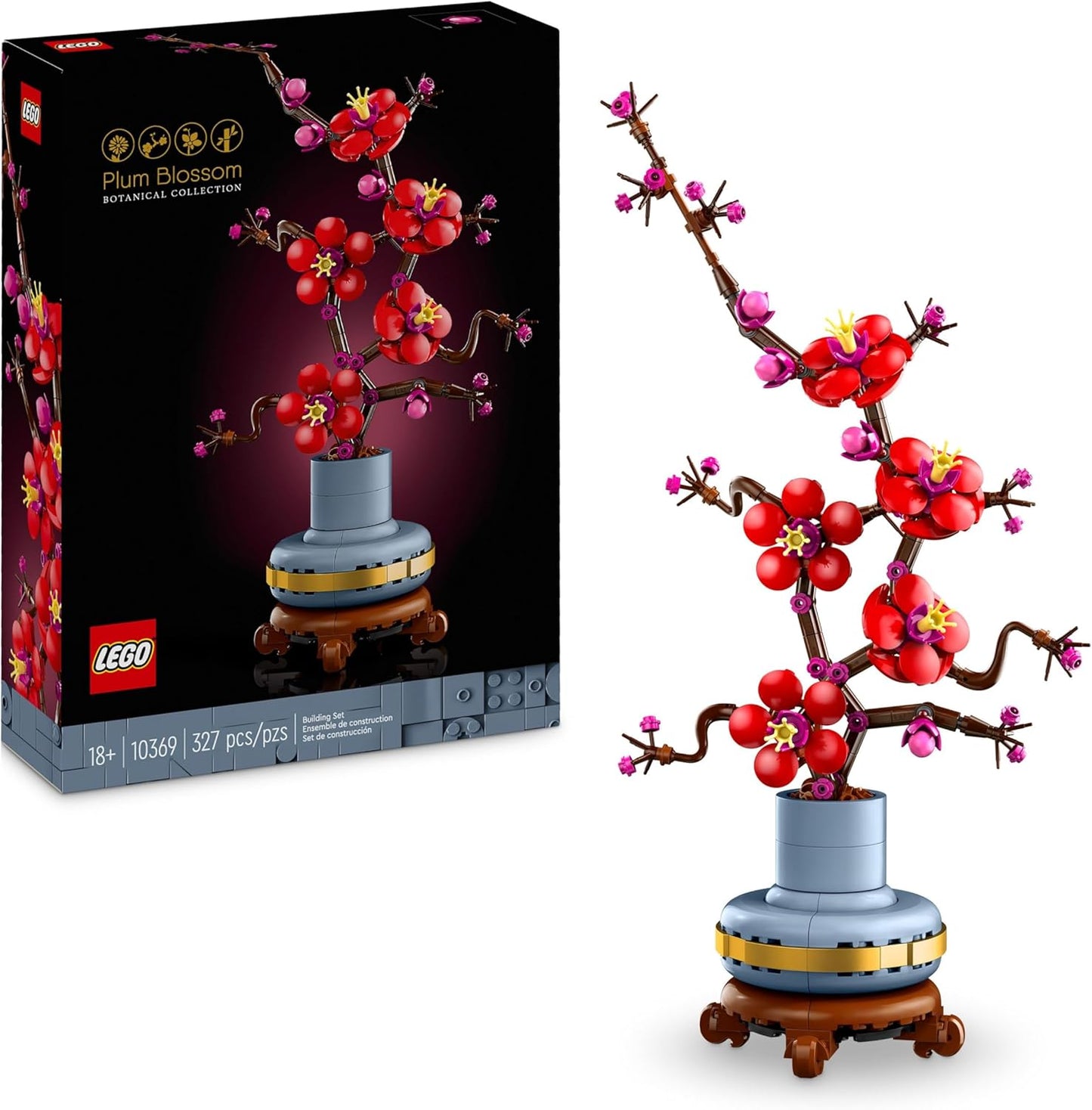 LEGO Botanicals Albicocco Giapponese - Idee Regalo Donna o per la Festa della Mamma - Fiore Finto Artificiale da Costruire per Adulti, Decorazione Floreale per Casa dalla Collezione Botanica - 10369