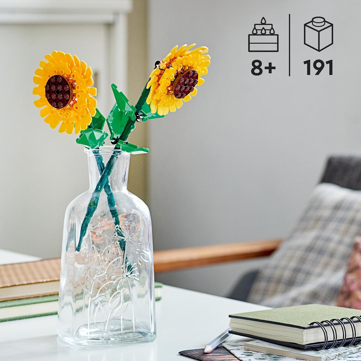 LEGO Botanicals Girasoli - Set di Fiori Finti per Bambine e Bambini 8+ Anni - Idee Regalo Donna o Mamma - Bouquet da Esporre come Decorazione di Casa o della Camera da Letto - 40524