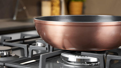 Lagostina Set di Pentole e Padelle Antiaderenti in Alluminio per Gas e Forno 8 Pezzi, Esterno Effetto Rame, Indicatore Cottura Thermo-Signal, con 2 Casseruole, 2 Padelle, Tegame, 3 Coperchi