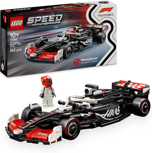 MoneyGram Haas F1 Team VF-24 LEGO Speed Champions Auto da Corsa - Regalo Festa del Papà - Macchina Giocattolo con Minifigure - Modello per Bambini da 10 Anni o per Adulti Fan della Formula 1-77250
