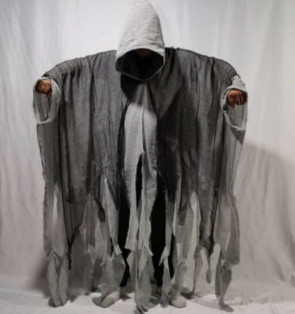 Mantello Halloween con Cappuccio Cos Abbigliamento da zombie Mantello con teschi Accessori - Halloween Cloak Cos Zombie Clothing Skull Cloak Props