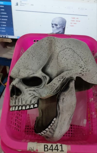 Maschera di Halloween con teschio dalla bocca mobile, casco con teschio dalla bocca mobile e maschera integrale con teschio - Halloween Movable Mouth Skull Mask Helmet Mouth Movable Skull Full Head Skull Mask