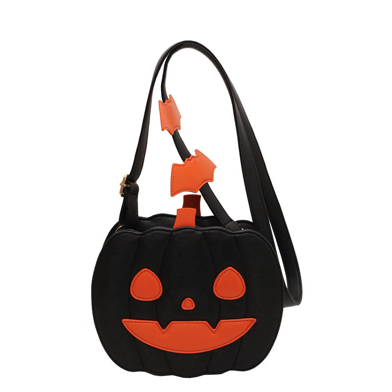 Borse per Halloween 2025, divertente borsa a tracolla con cartone animato di zucca e pipistrello - 2025 Halloween Bags Funny Pumpkin Cartoon Shoulder Crossbody Bag With Bat Personalized Creative Female Bag