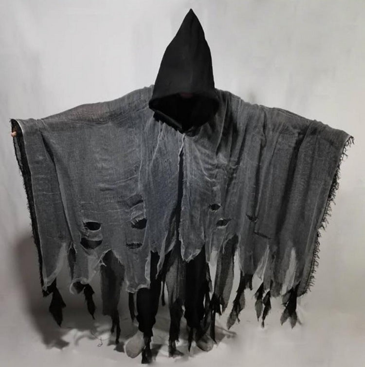 Mantello Halloween con Cappuccio Cos Abbigliamento da zombie Mantello con teschi Accessori - Halloween Cloak Cos Zombie Clothing Skull Cloak Props
